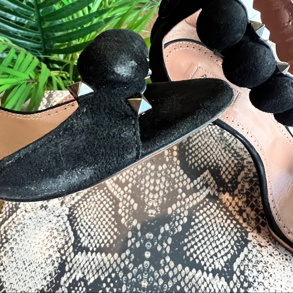 ALAIA Black Bombe Suede Ankle Strap Stilettos - Picture 17 of 17